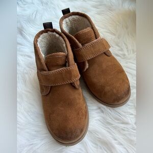 Brown Suede Kid’s Shoes with Velcro Strap